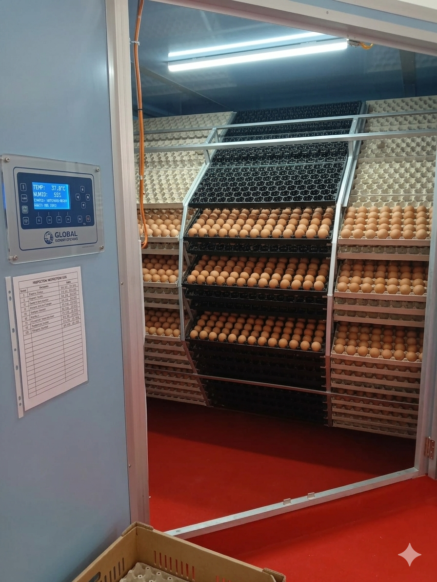 Egg incubation tray loading units
