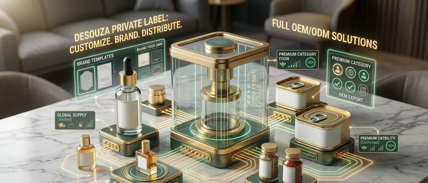 Bespoke private label food packaging and premium custom branding layouts engineered for high-end international markets